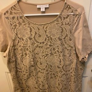 Cold water Creek lace lined top